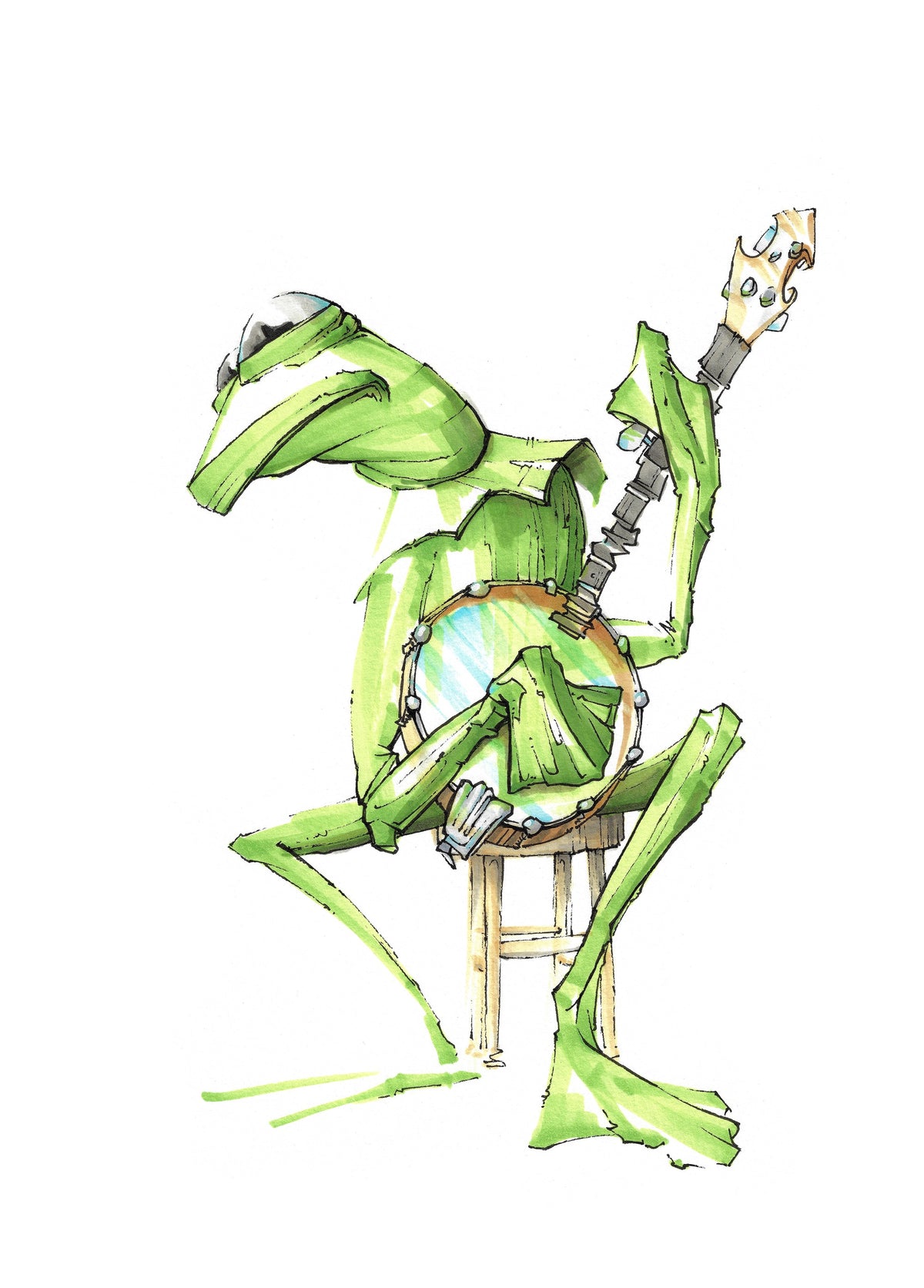 Frog with Open Back Banjo (1402)